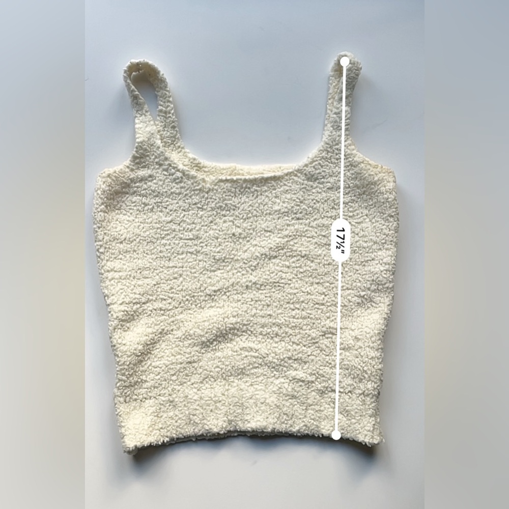 Skims Cozy Knit Tank Cream Textured Tank Top - Picture 4 of 6